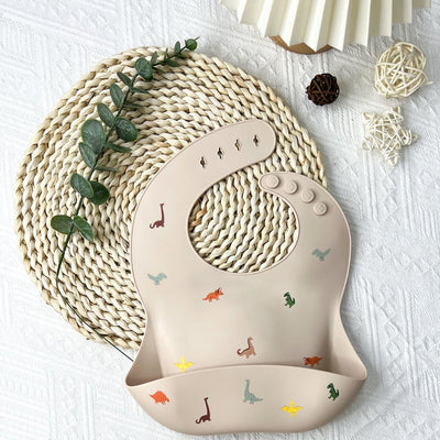 Baby Feeding Bib – Silicone, Waterproof, Food-Grade with Catcher Pocket for Mealtime