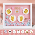 Baby Handprint & Footprint Clay Frame, First Birthday Memory Kit